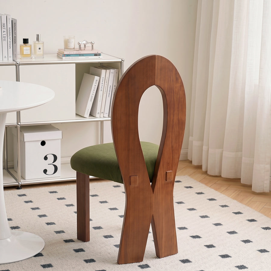 Caradoc Mermaid Dining Chair, Oak & Velvet