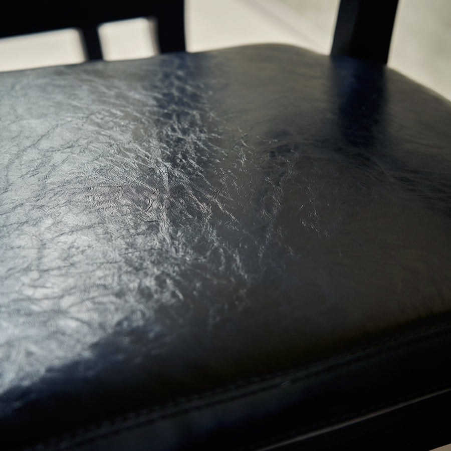Cassie Black Dining Chair, Wood & Leather