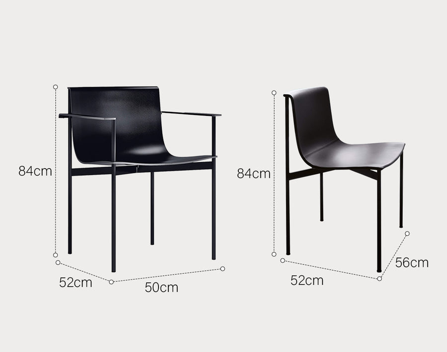 Choi Dining Chair With Armrest, Leather