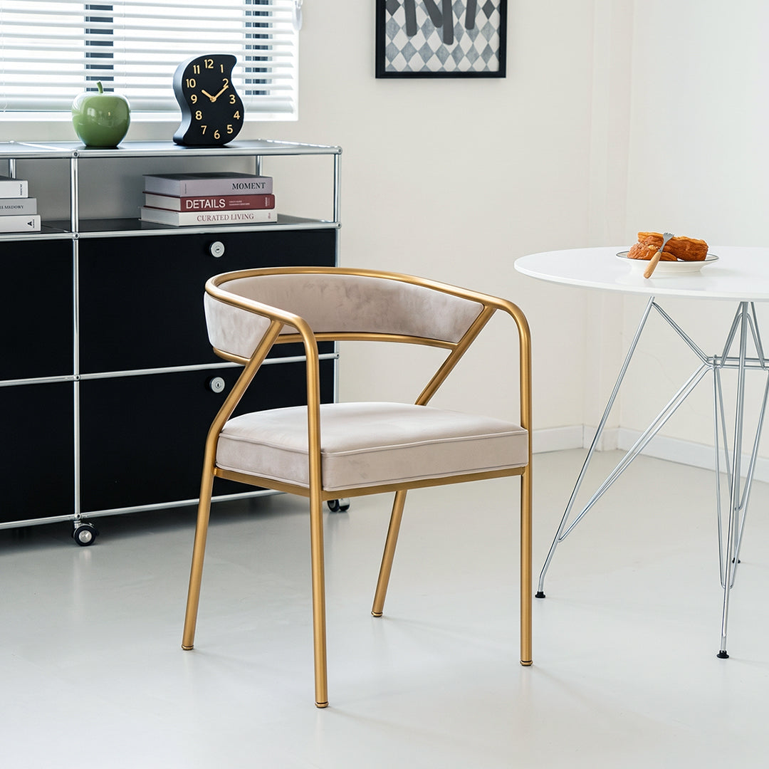 Dwight Dining Chair, Gold Legs