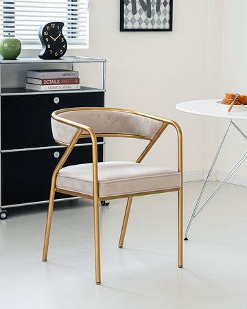 Dwight Dining Chair, Gold Legs