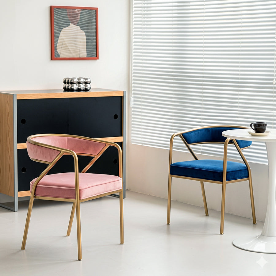 Dwight Dining Chair, Gold Legs