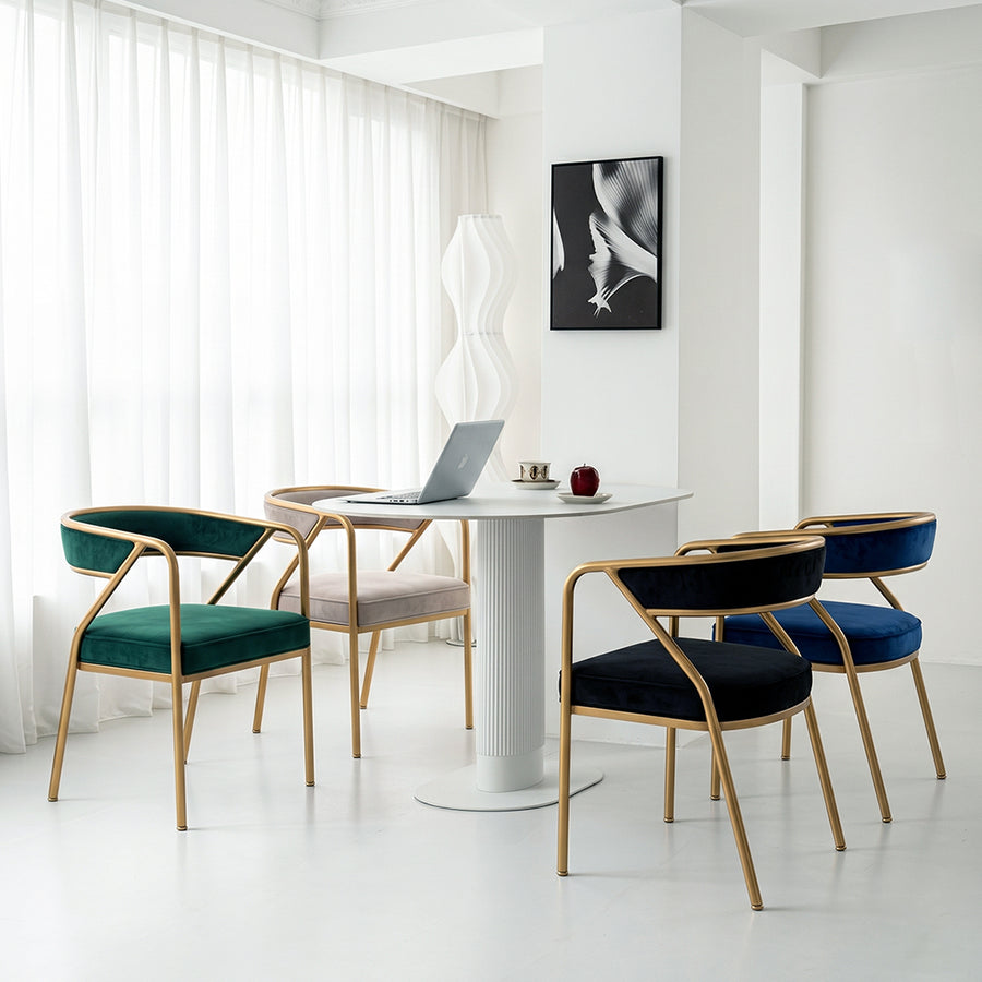 Dwight Dining Chair, Gold Legs