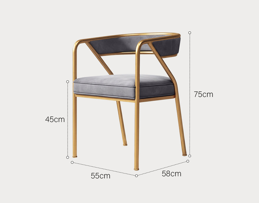 Dwight Dining Chair, Gold Legs