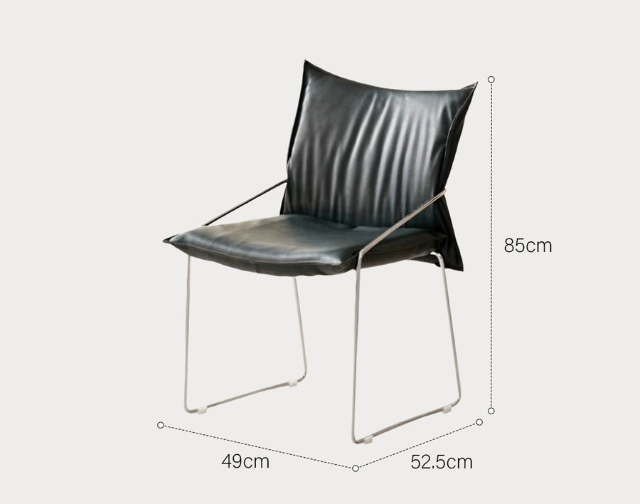 Egan Dining Chair With Armrests, Leather