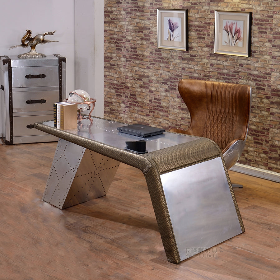 Fawkes Aviator Office Chair, Aluminium Shell