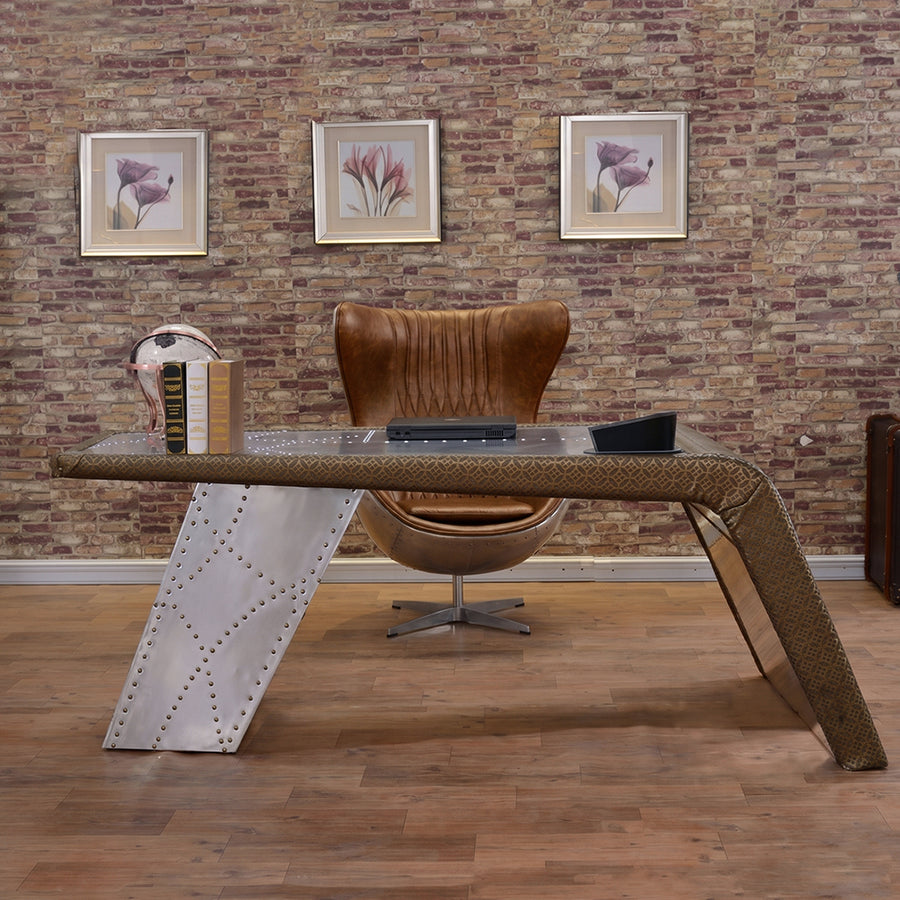 Fawkes Aviator Office Chair, Aluminium Shell