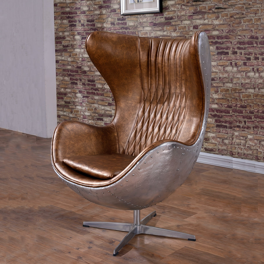 Fawkes Aviator Office Chair, Aluminium Shell
