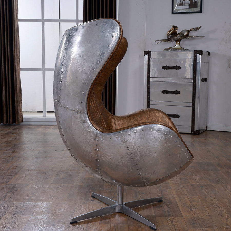 Fawkes Aviator Office Chair, Aluminium Shell