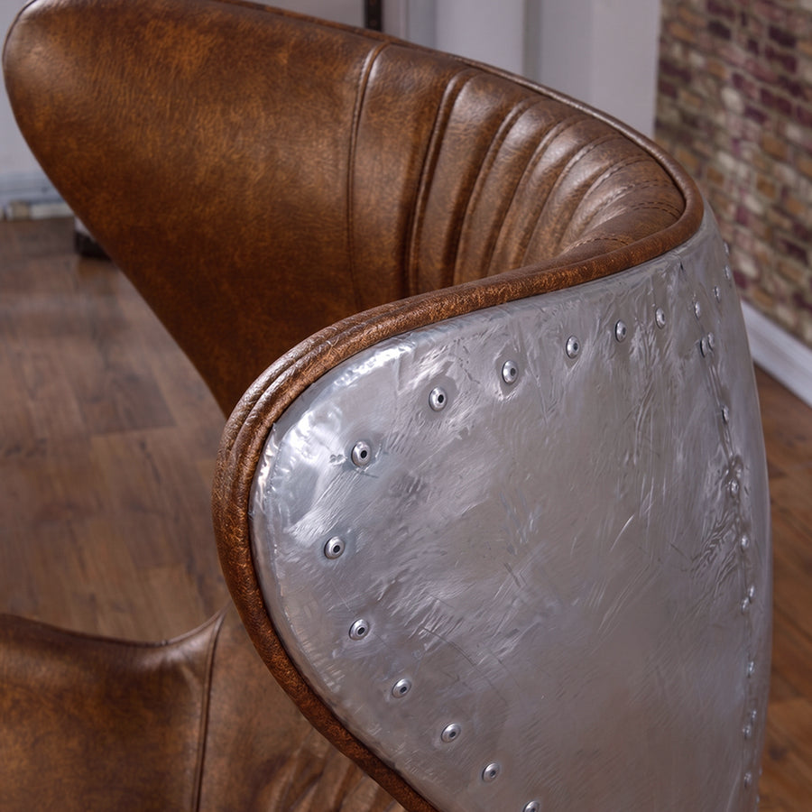 Fawkes Aviator Office Chair, Aluminium Shell