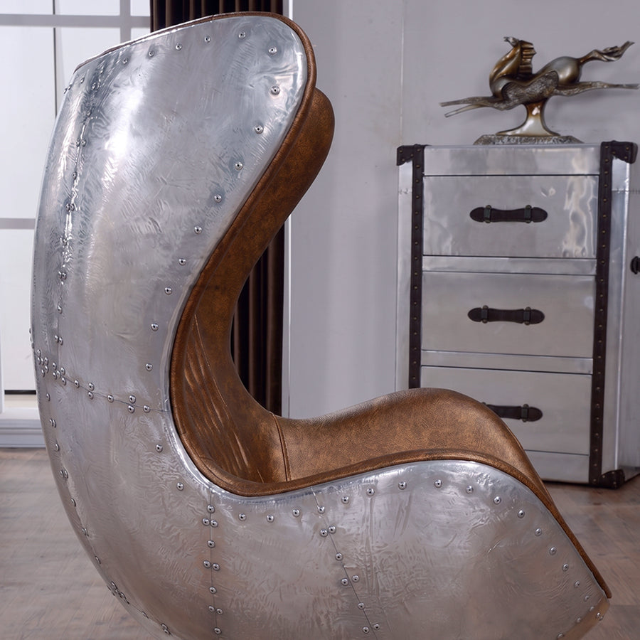 Fawkes Aviator Office Chair, Aluminium Shell