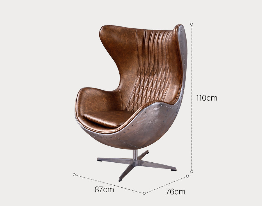 Fawkes Aviator Office Chair, Aluminium Shell