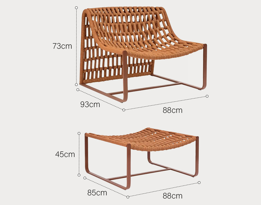 Figueroa Outdoor Lounge Chair With Footstool, Rattan (Clearance)