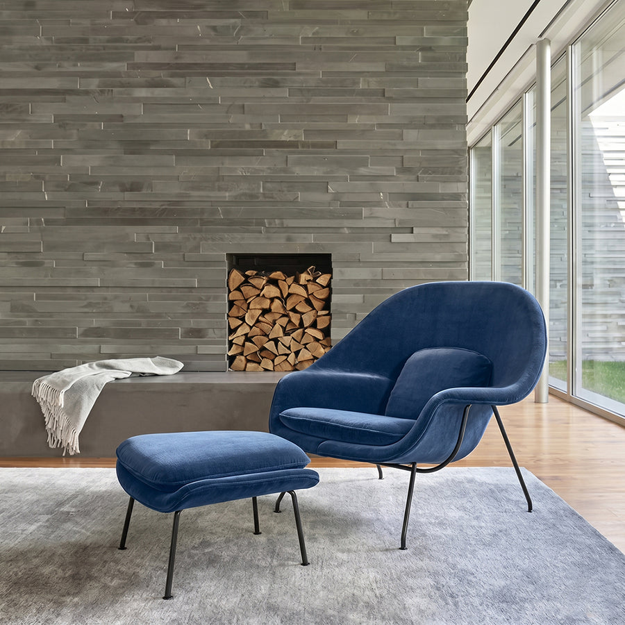 George Womb Chair And Footstool, Armchair