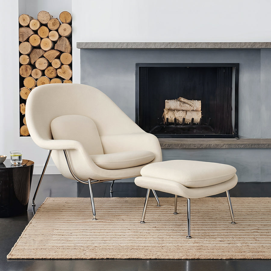 George Womb Chair And Footstool, Armchair