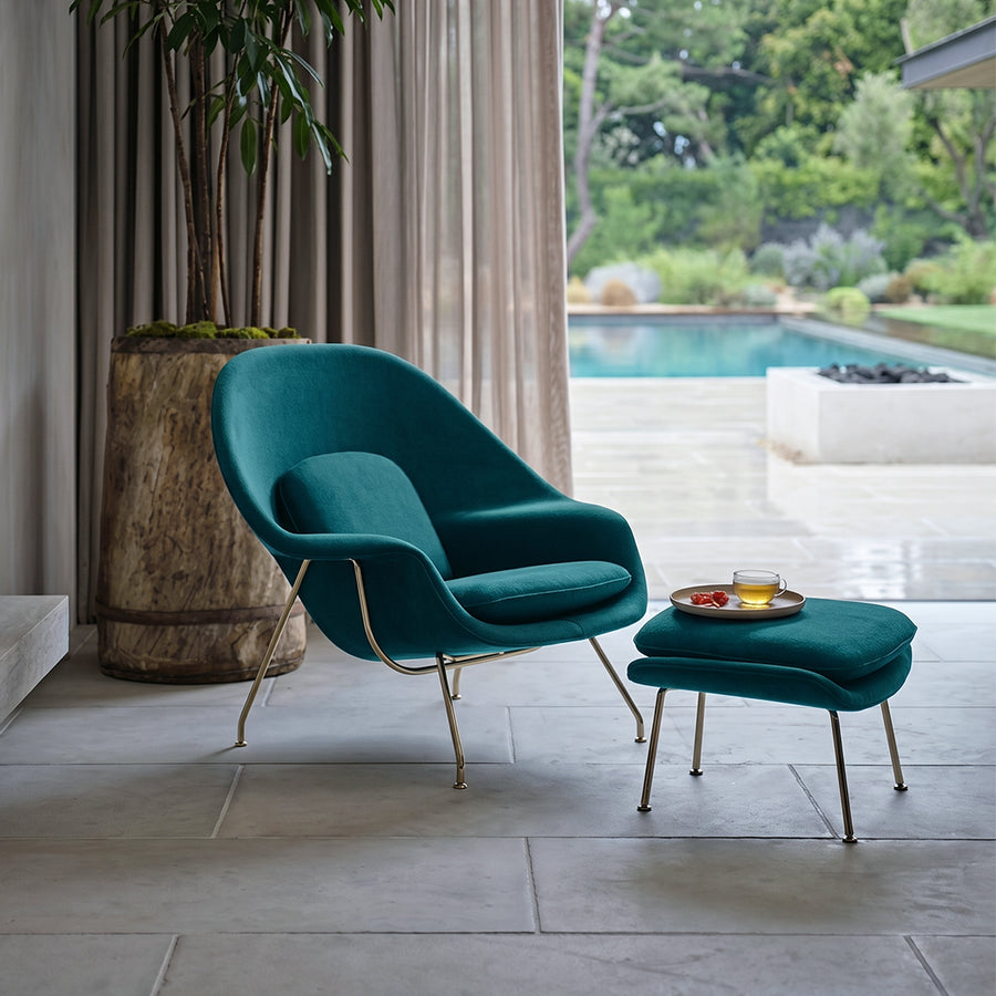 George Womb Chair And Footstool, Armchair