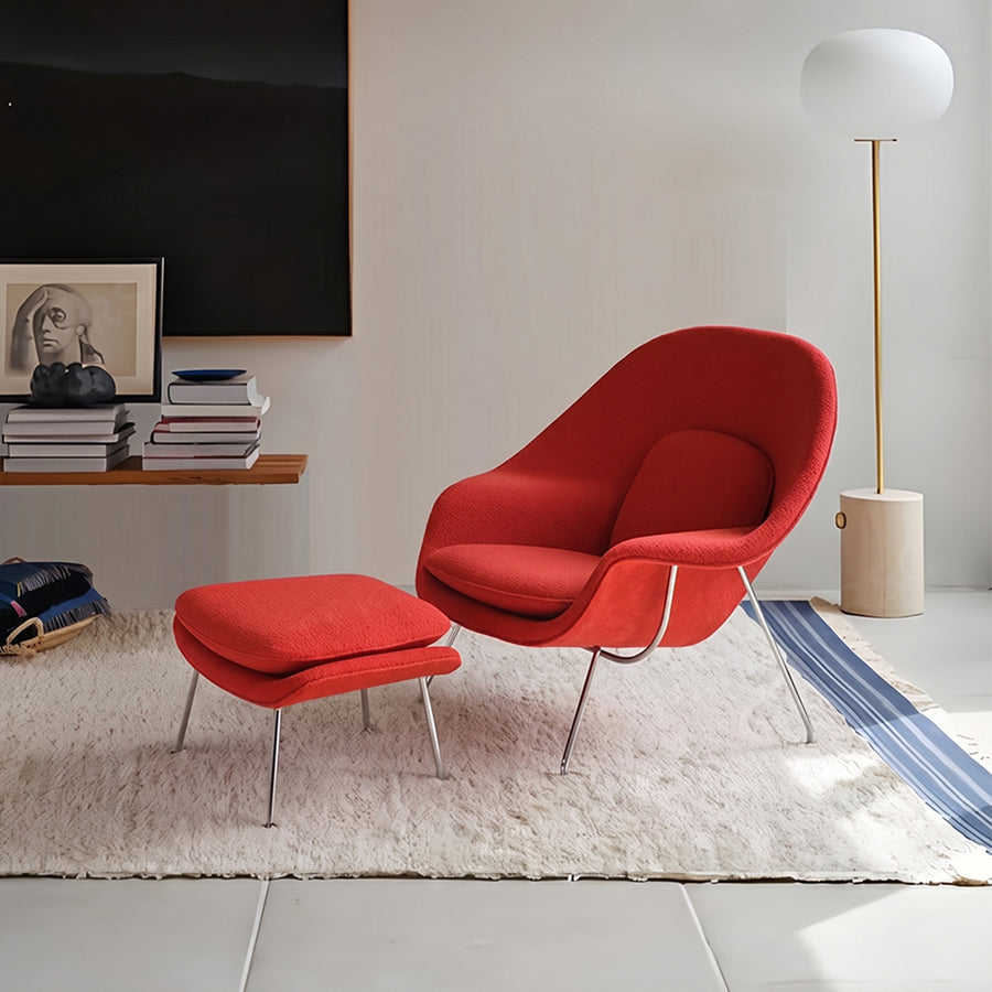George Womb Chair And Footstool, Armchair