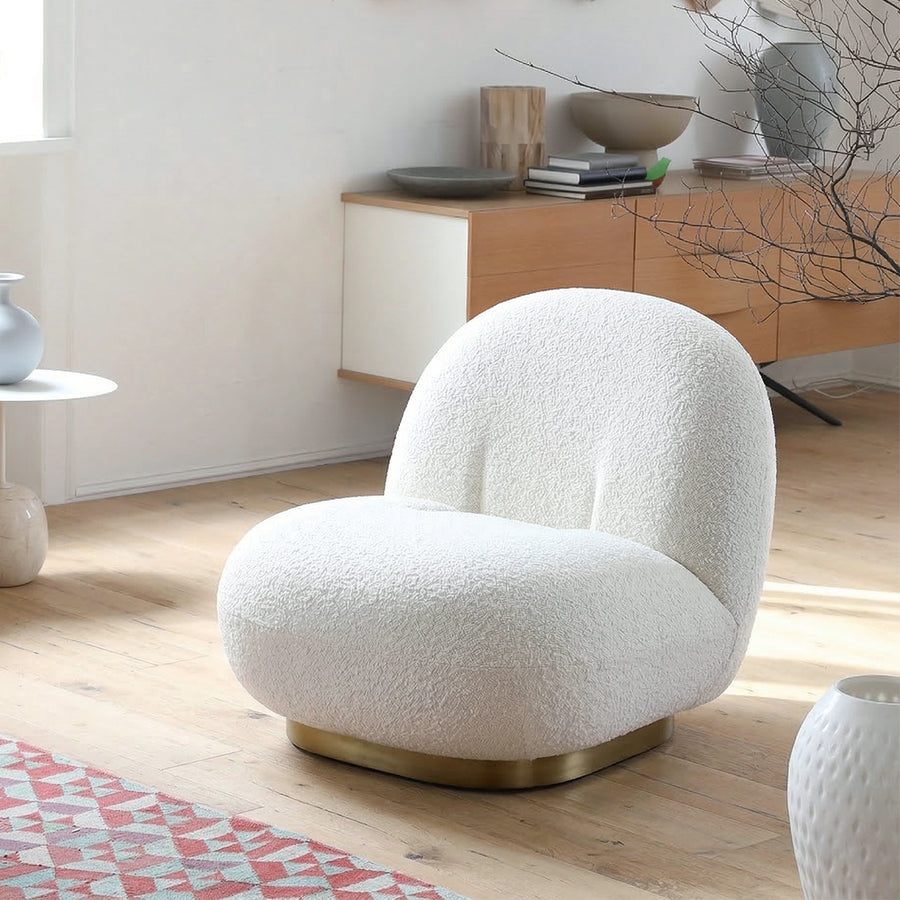 Gubi Pacha Chair, Accent Chair, Boucle With Gold Base