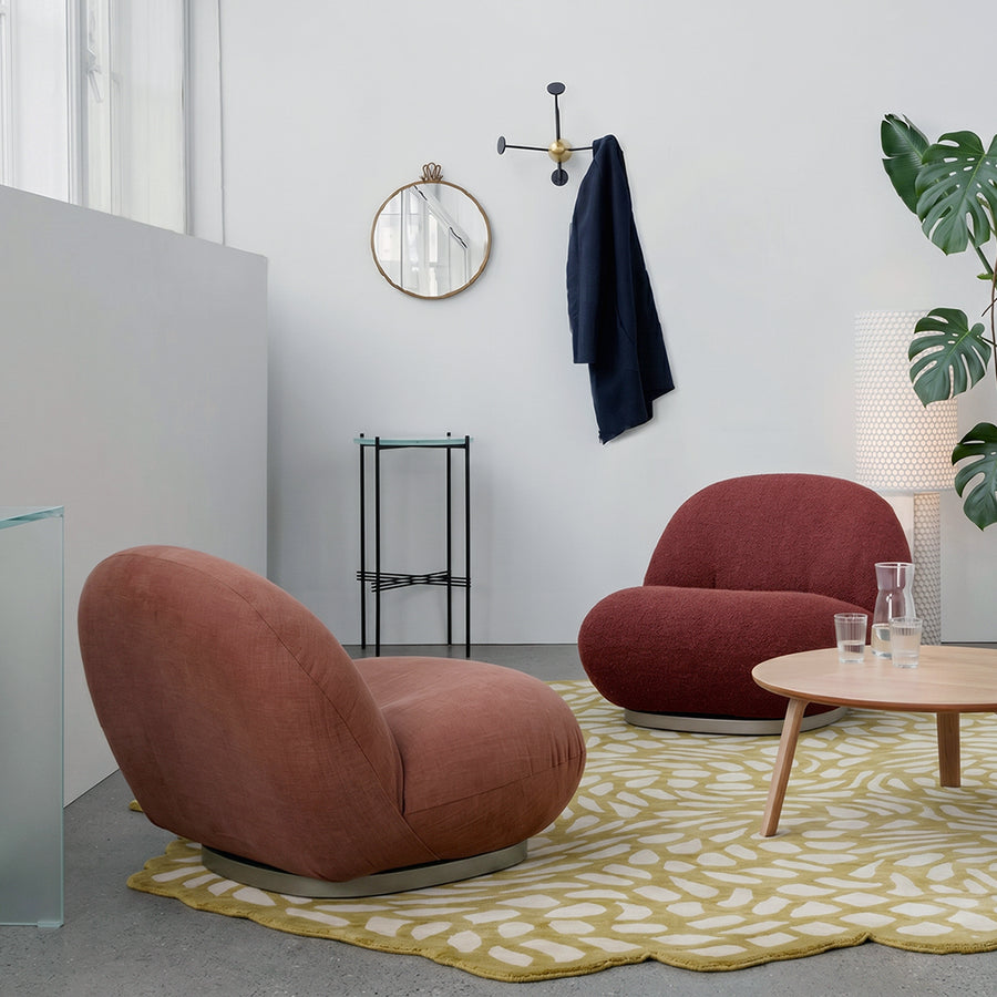 Gubi Pacha Chair, Accent Chair, Boucle With Gold Base