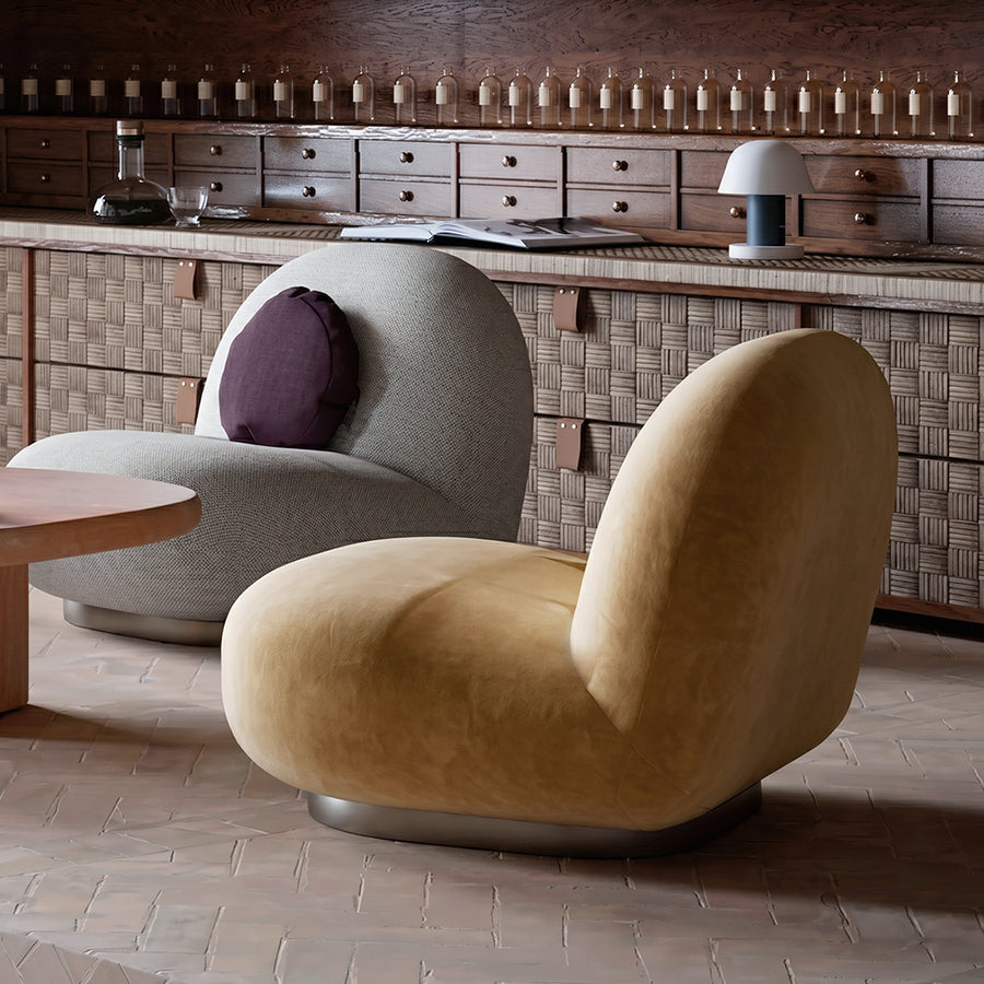 Gubi Pacha Chair, Accent Chair, Boucle With Gold Base