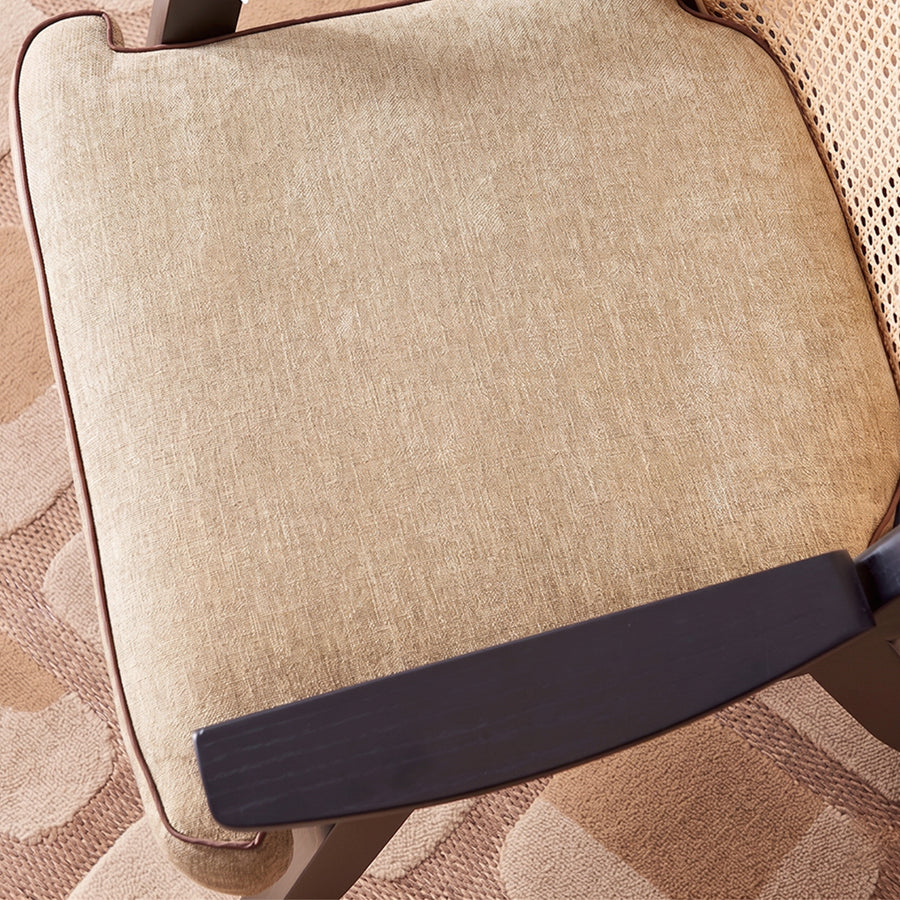 Hellen Rattan Dining Chair, Ash Wood & Cotton Linen