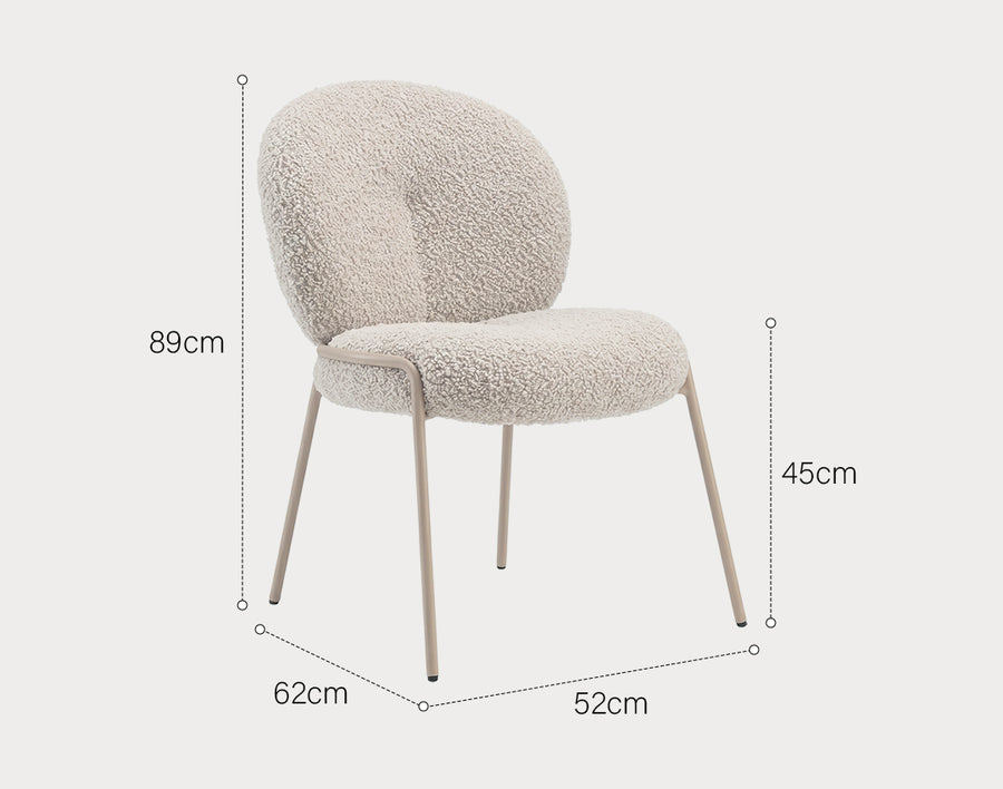 Horatio Dining Chair, Boucle