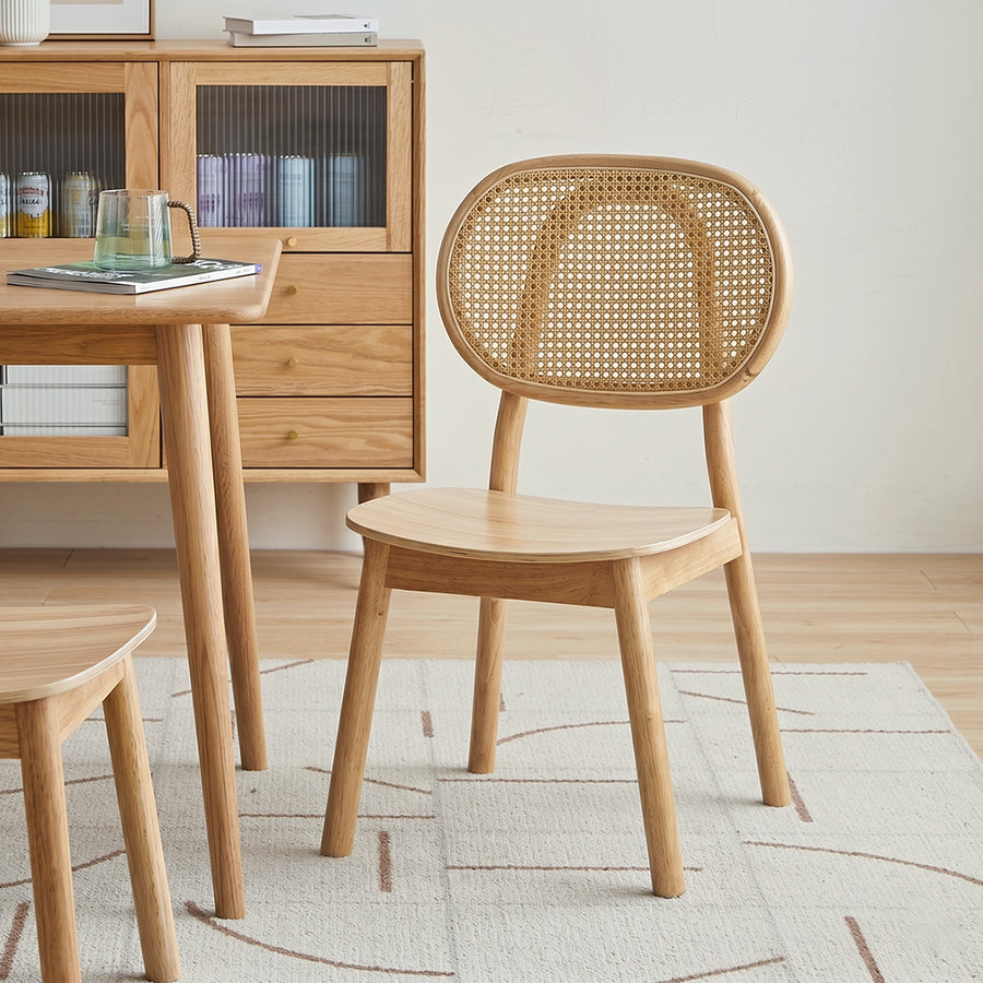 James Rattan Dining Chair, Solid Wood