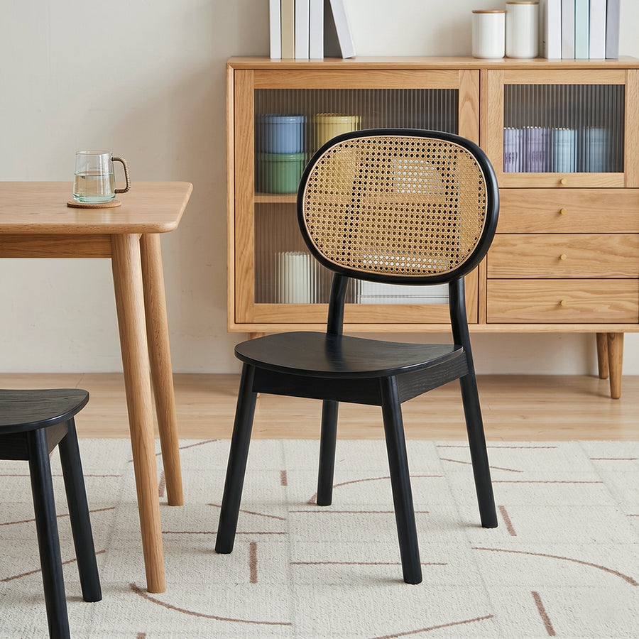 James Rattan Dining Chair, Solid Wood