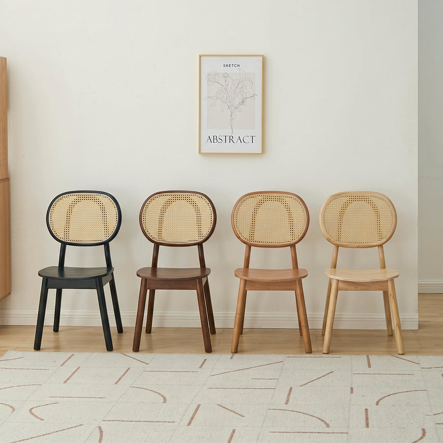 James Rattan Dining Chair, Solid Wood