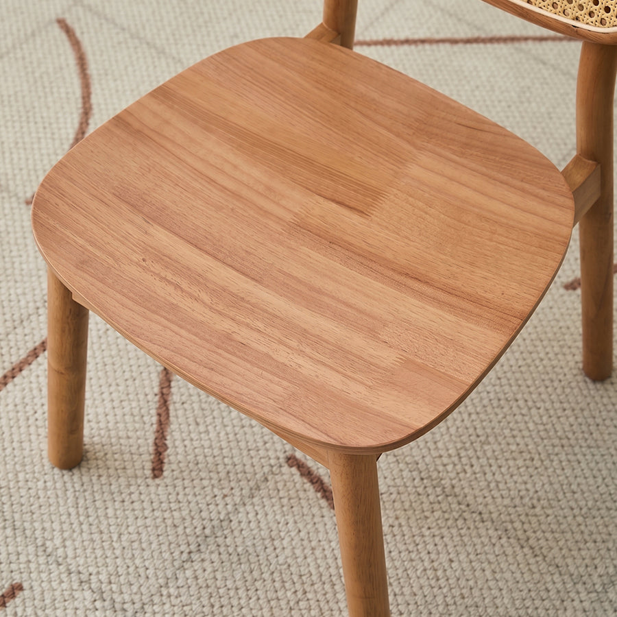 James Rattan Dining Chair, Solid Wood