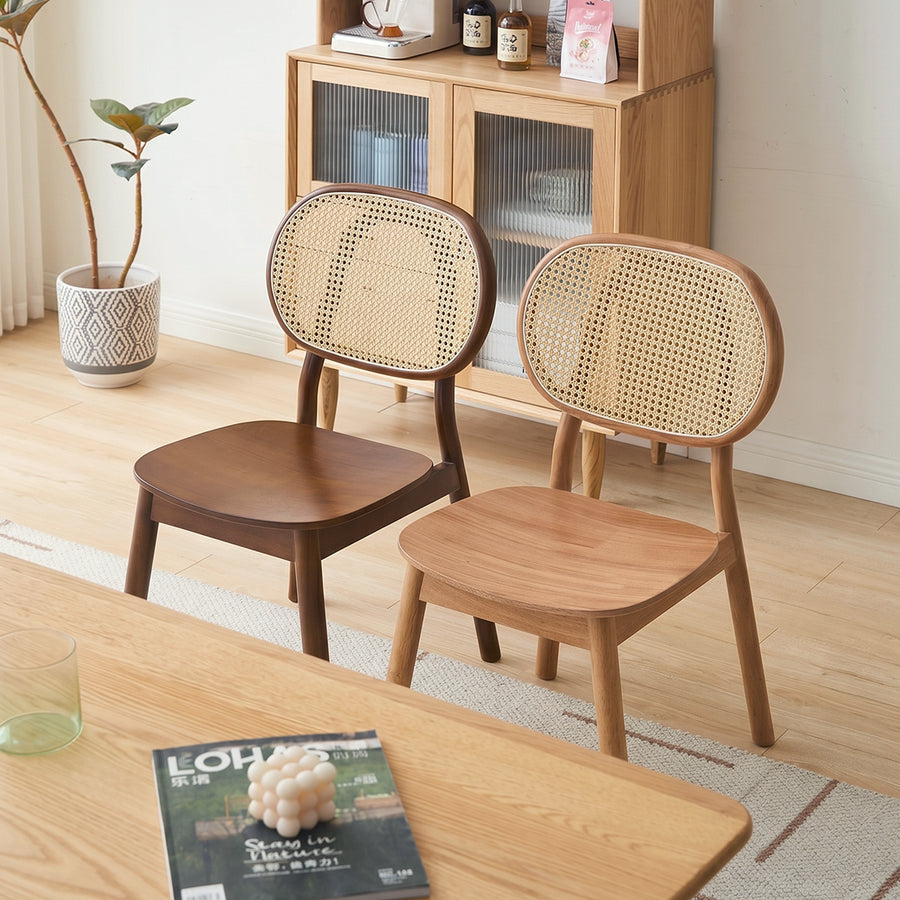James Rattan Dining Chair, Solid Wood