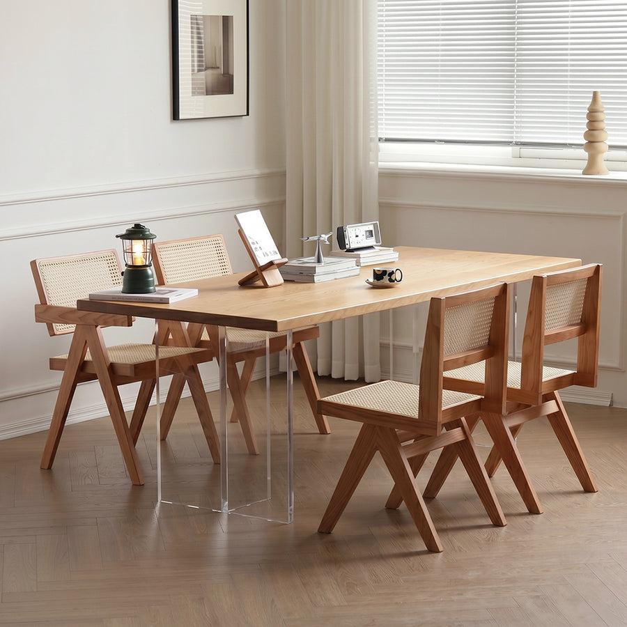 Jane Rattan Dining Chair, Solid Wood