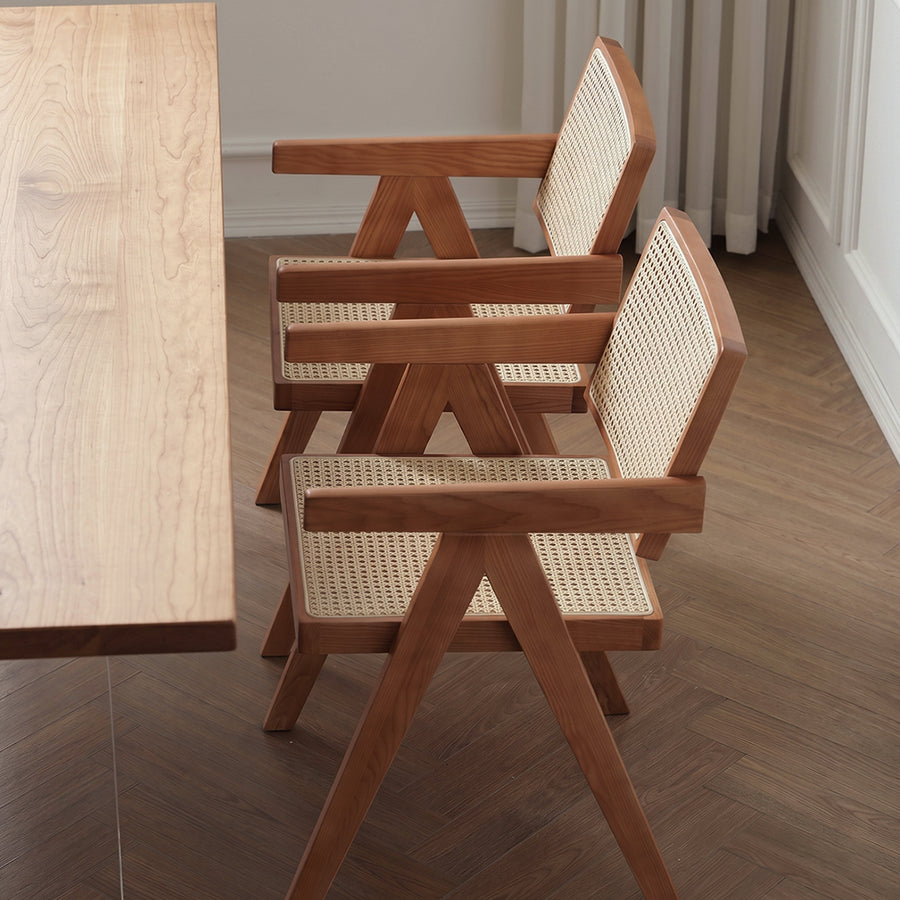 Jane Rattan Dining Chair, Solid Wood
