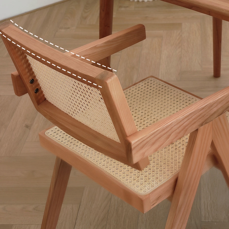 Jane Rattan Dining Chair, Solid Wood
