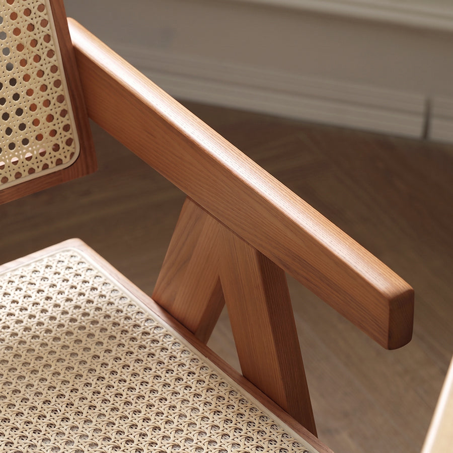 Jane Rattan Dining Chair, Solid Wood