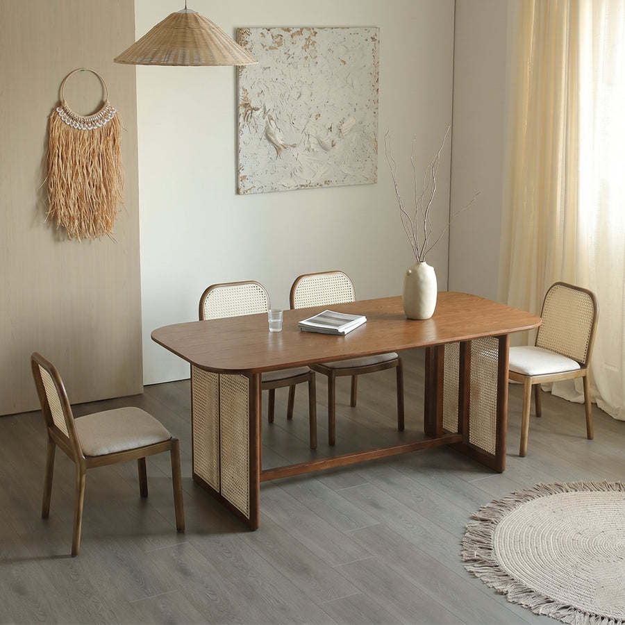 Lucile Rattan Dining Chair, Ash Wood