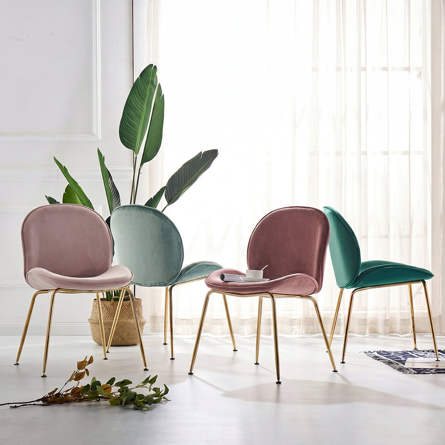 Lule Dining Chair, Gold Legs