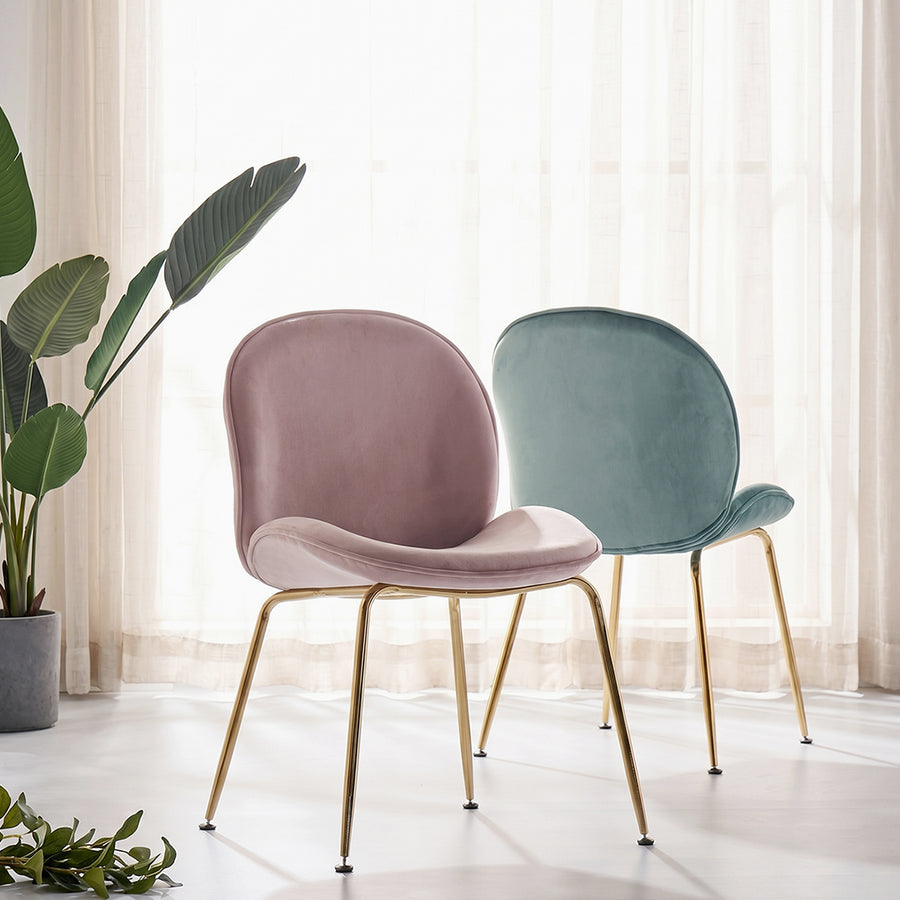 Lule Dining Chair, Gold Legs