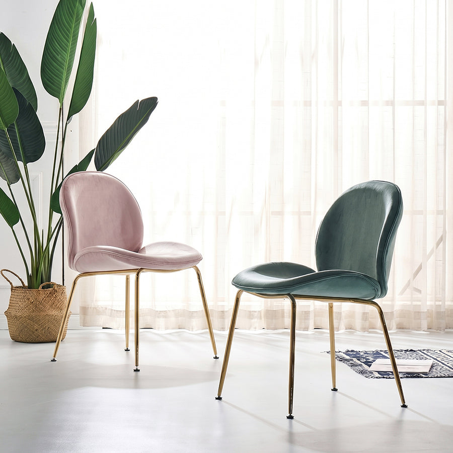 Lule Dining Chair, Gold Legs