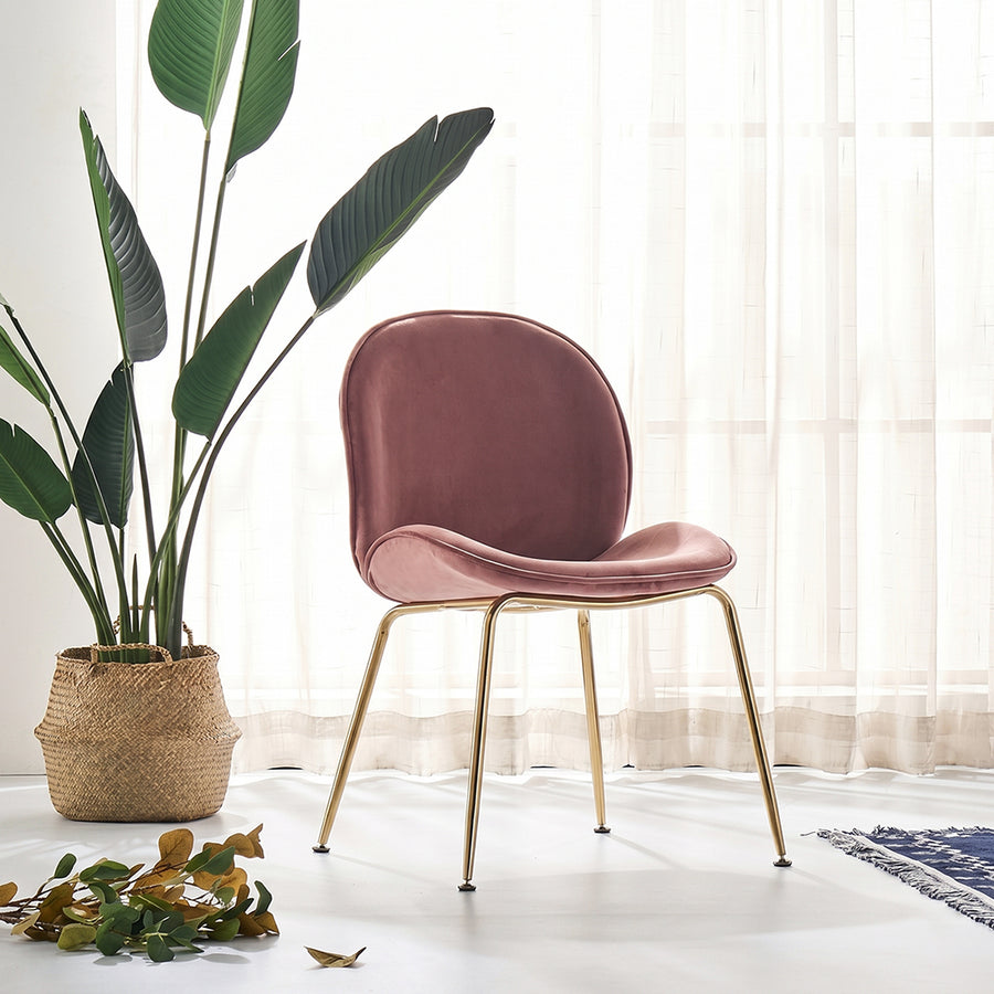 Lule Dining Chair, Gold Legs