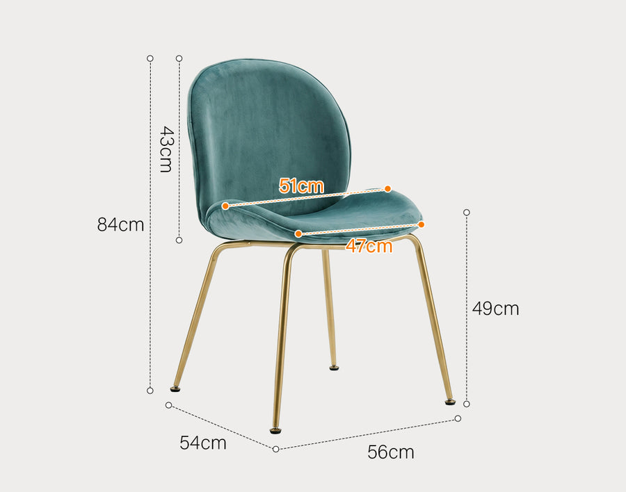 Lule Dining Chair, Gold Legs