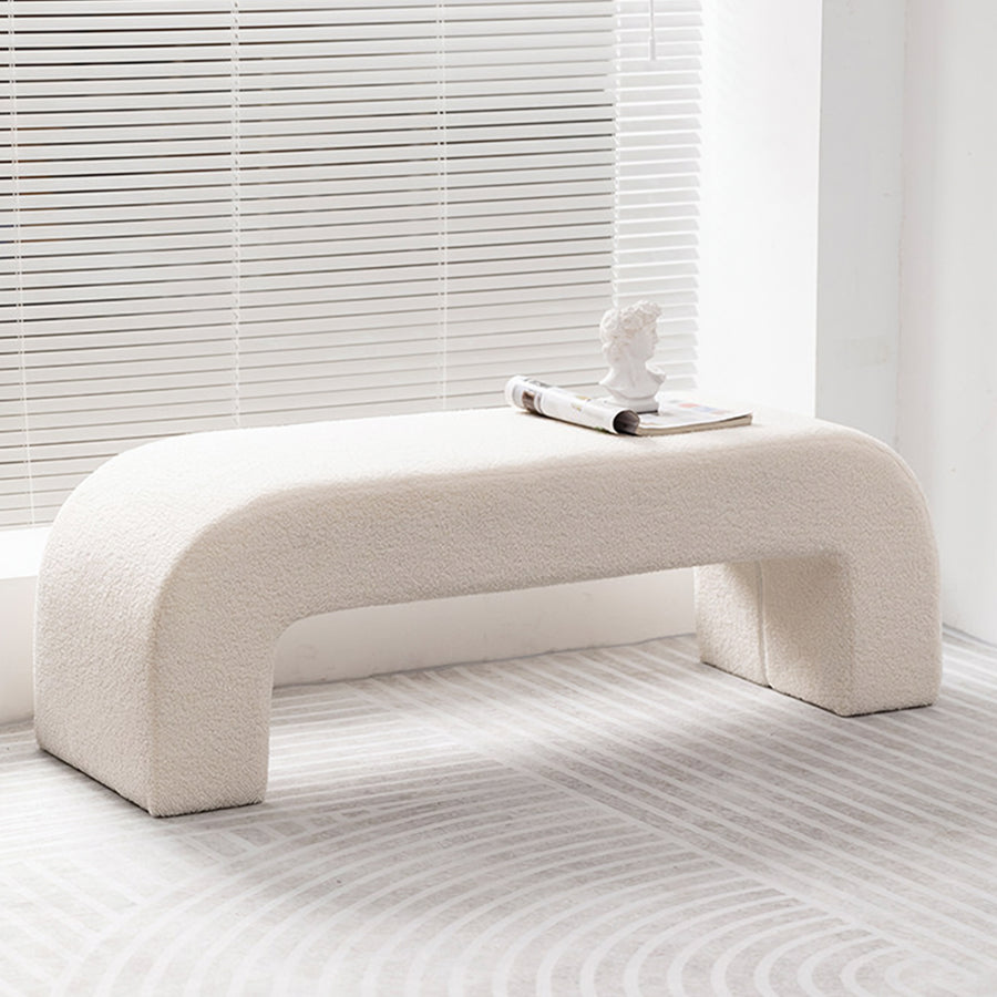 Maxine Boucle Bench, White Boucle