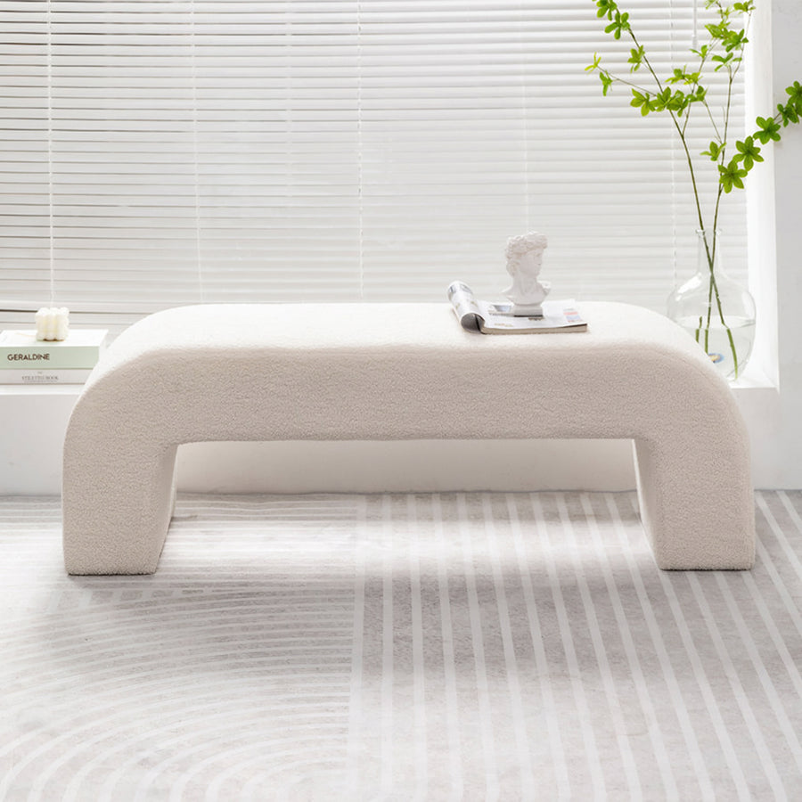 Maxine Boucle Bench, White Boucle