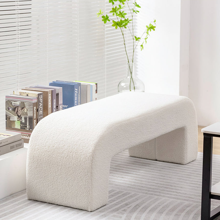 Maxine Boucle Bench, White Boucle