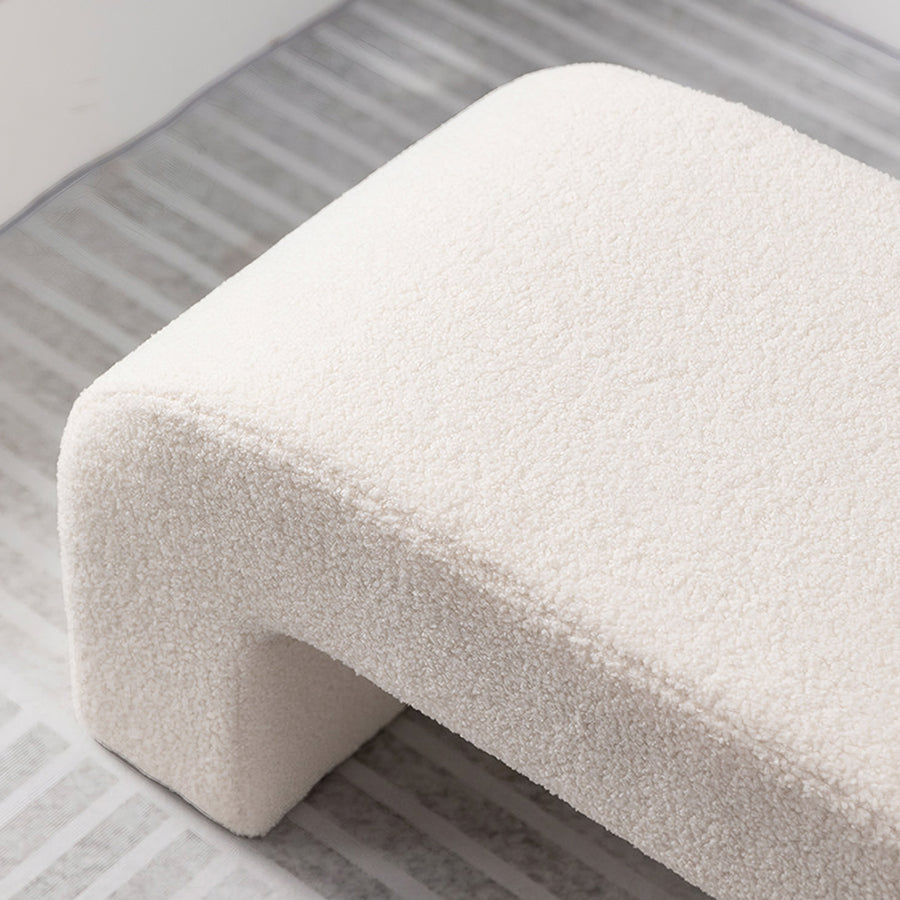 Maxine Boucle Bench, White Boucle