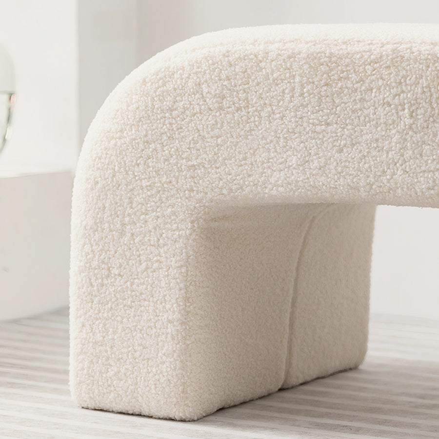 Maxine Boucle Bench, White Boucle
