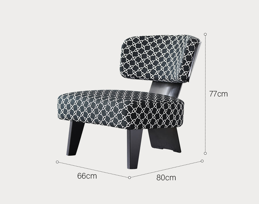 Nascimento Patterned Accent Chair, Black Armchair