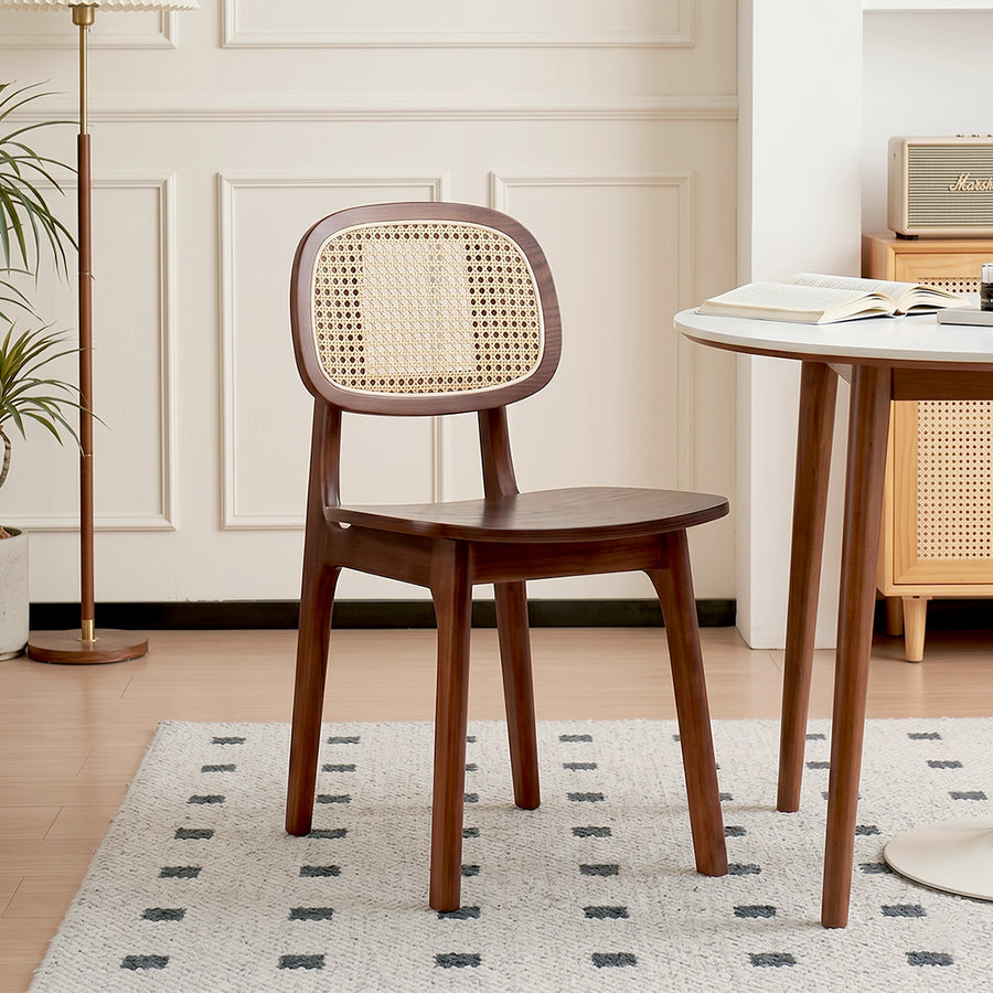 Nicole Rattan Dining Chair, Solid Wood