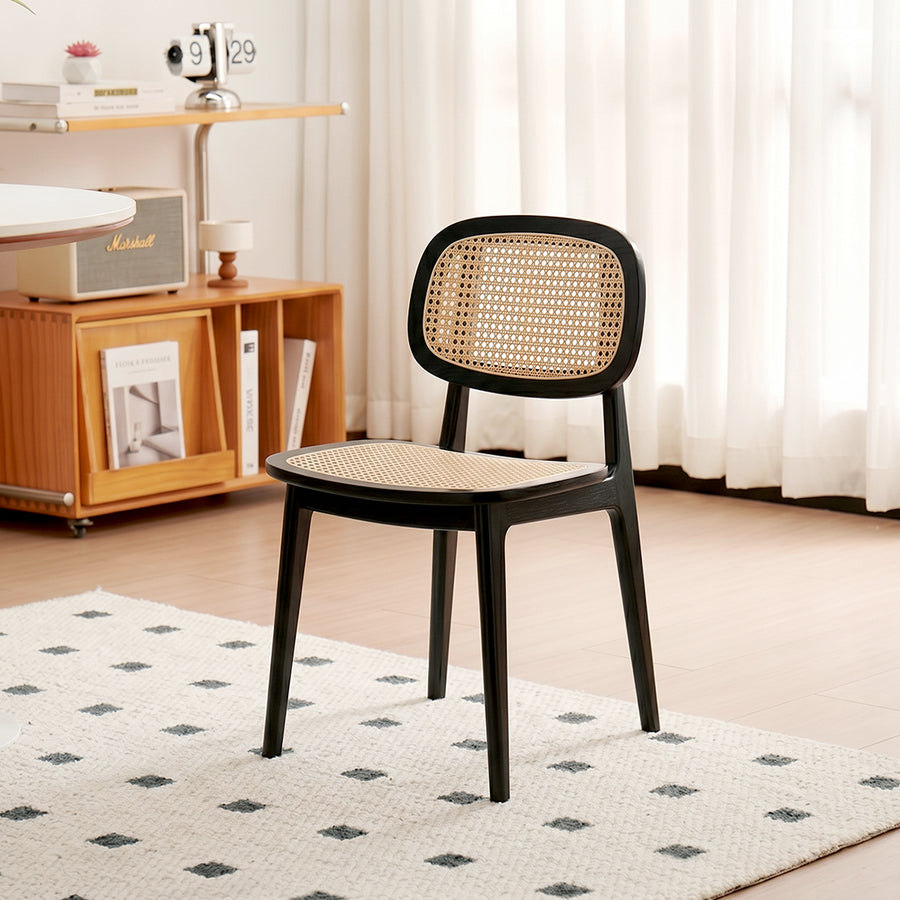 Nicole Rattan Dining Chair, Solid Wood