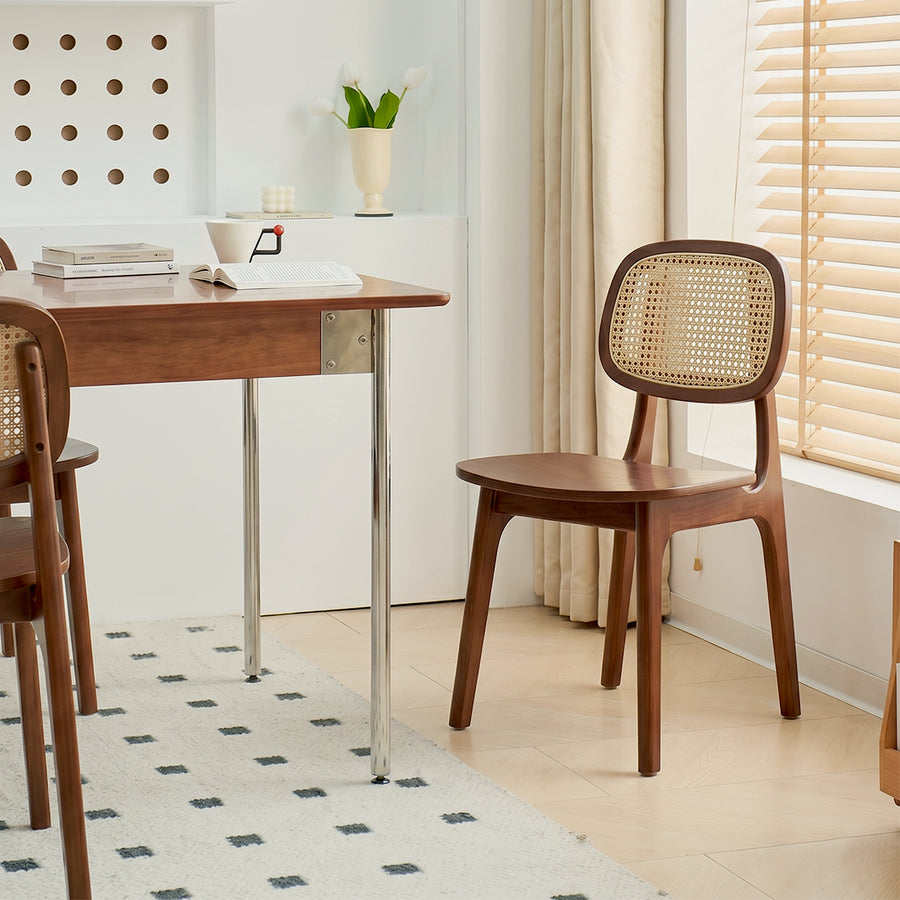 Nicole Rattan Dining Chair, Solid Wood